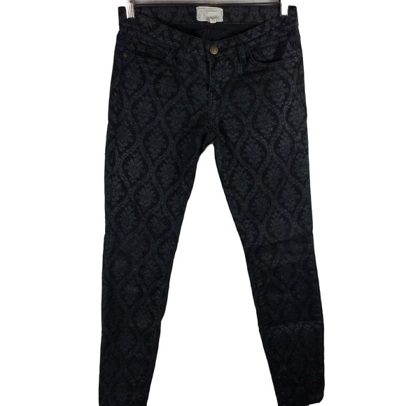 Current/Elliott The Ankle Skinny Black Brocade 26 - Picture 3 of 16